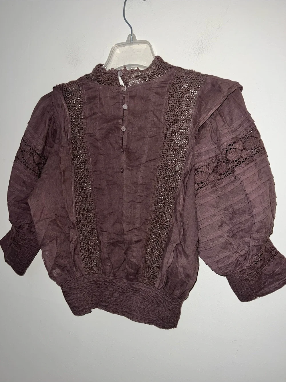 Free People One Sydney Blouse Cotton Brown Size Small